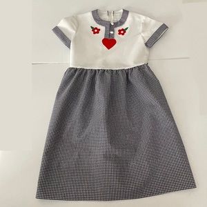 Florence Eiseman 1970s Gingham Flower Dress Sz 8